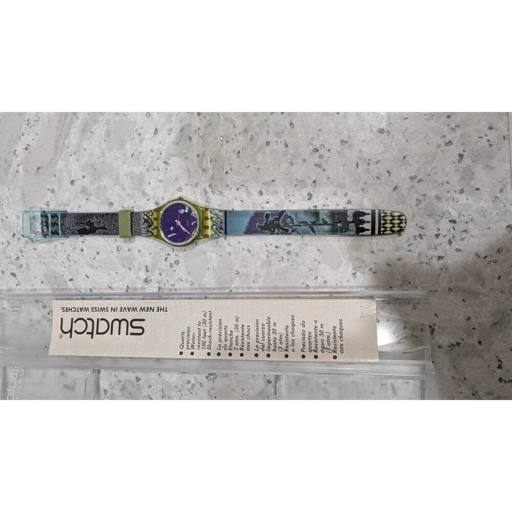 Vintage 1989 Swatch Casbah Rock Watch LN105 w/ Original Case